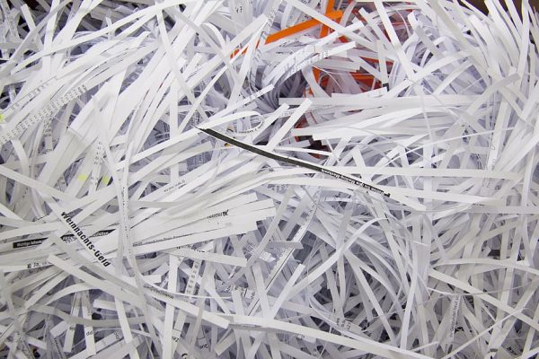 White Shredded Paper Scrap